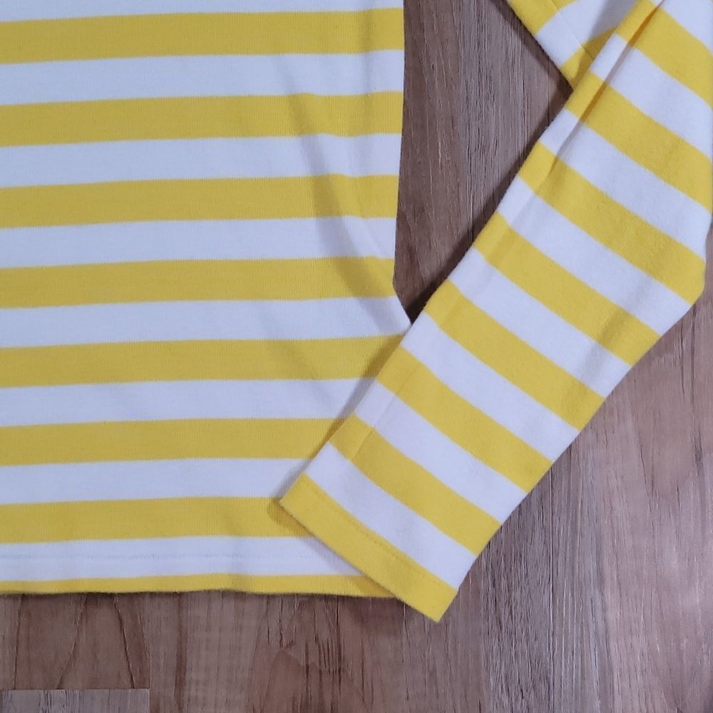 🔹️Ralph Lauren Sport Yellow & White Striped Long Sleeve Top Medium - Picture 5 of 7
